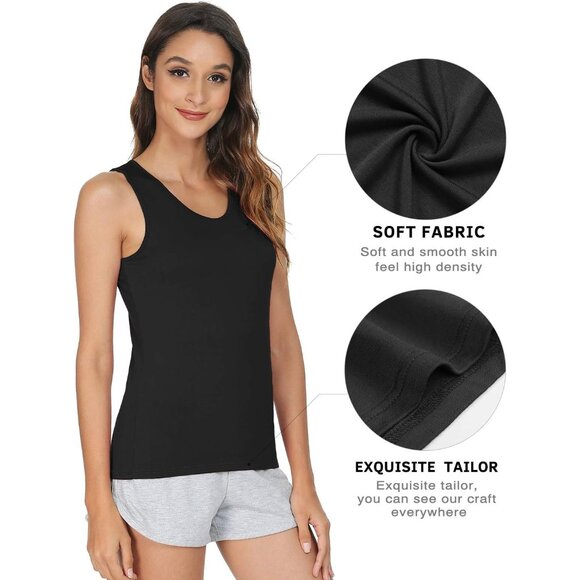 Women's Modal Tank Tops Sleeveless Basic Layering Camisoles Medium - Picture 2 of 5